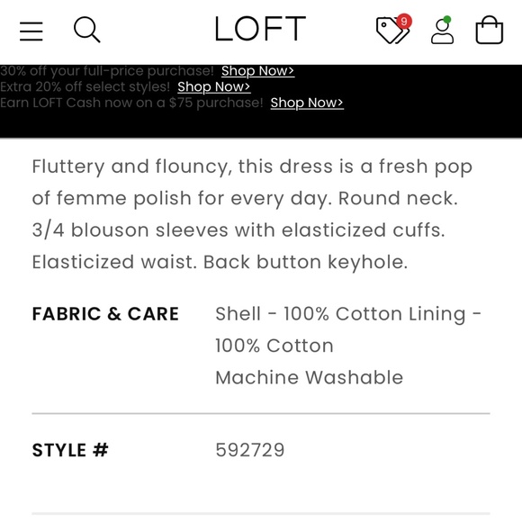 Loft Clip Flounce dress. NWT. Retail‎ 89.95 - Picture 4 of 8